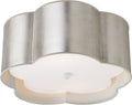 Bryce Medium Flush Mount | Burnished Silver Leaf and White | Frosted Acrylic Diffuser
