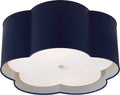 Bryce Medium Flush Mount | French Navy and White | Frosted Acrylic Diffuser