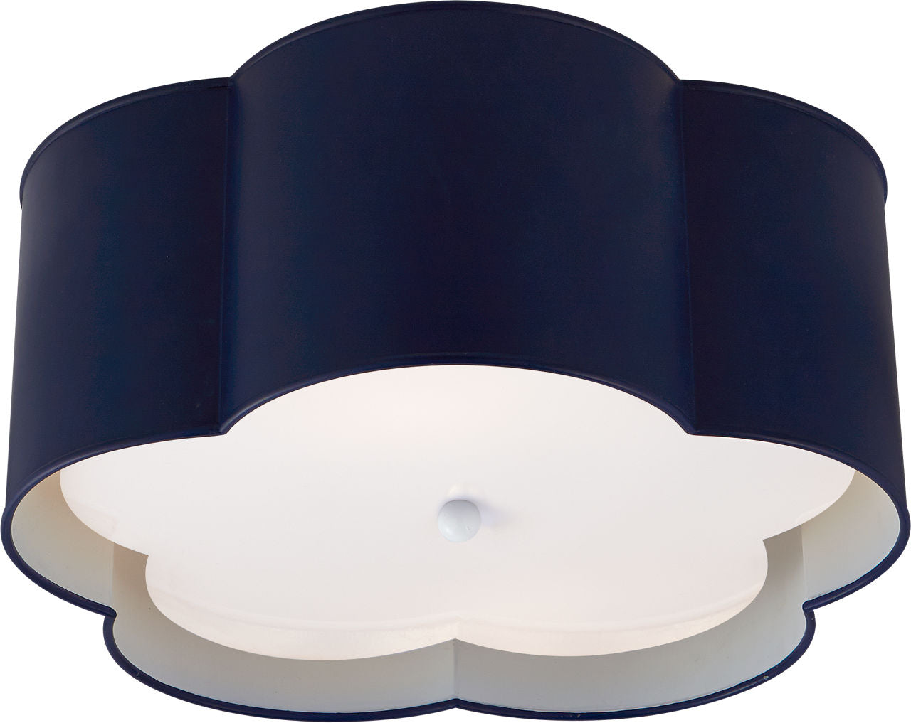 Bryce Medium Flush Mount | French Navy and White | Frosted Acrylic Diffuser
