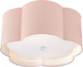 Bryce Medium Flush Mount | Pink and White | Frosted Acrylic Diffuser