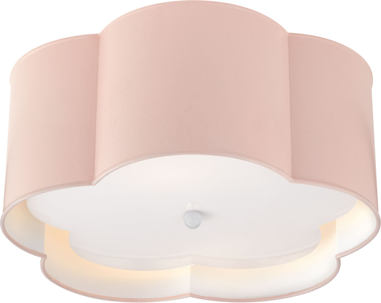 Bryce Medium Flush Mount | Pink and White | Frosted Acrylic Diffuser