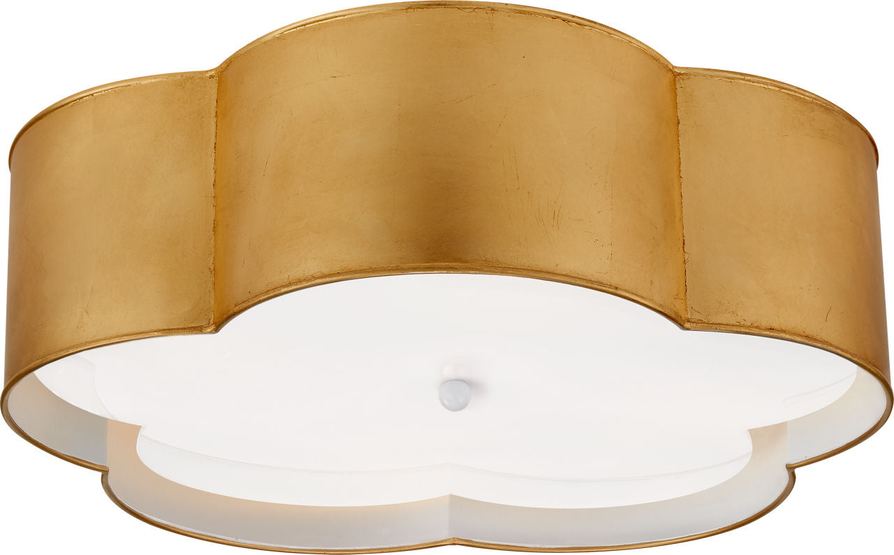 Bryce Large Flower Flush Mount | Gild and White | Frosted Acrylic