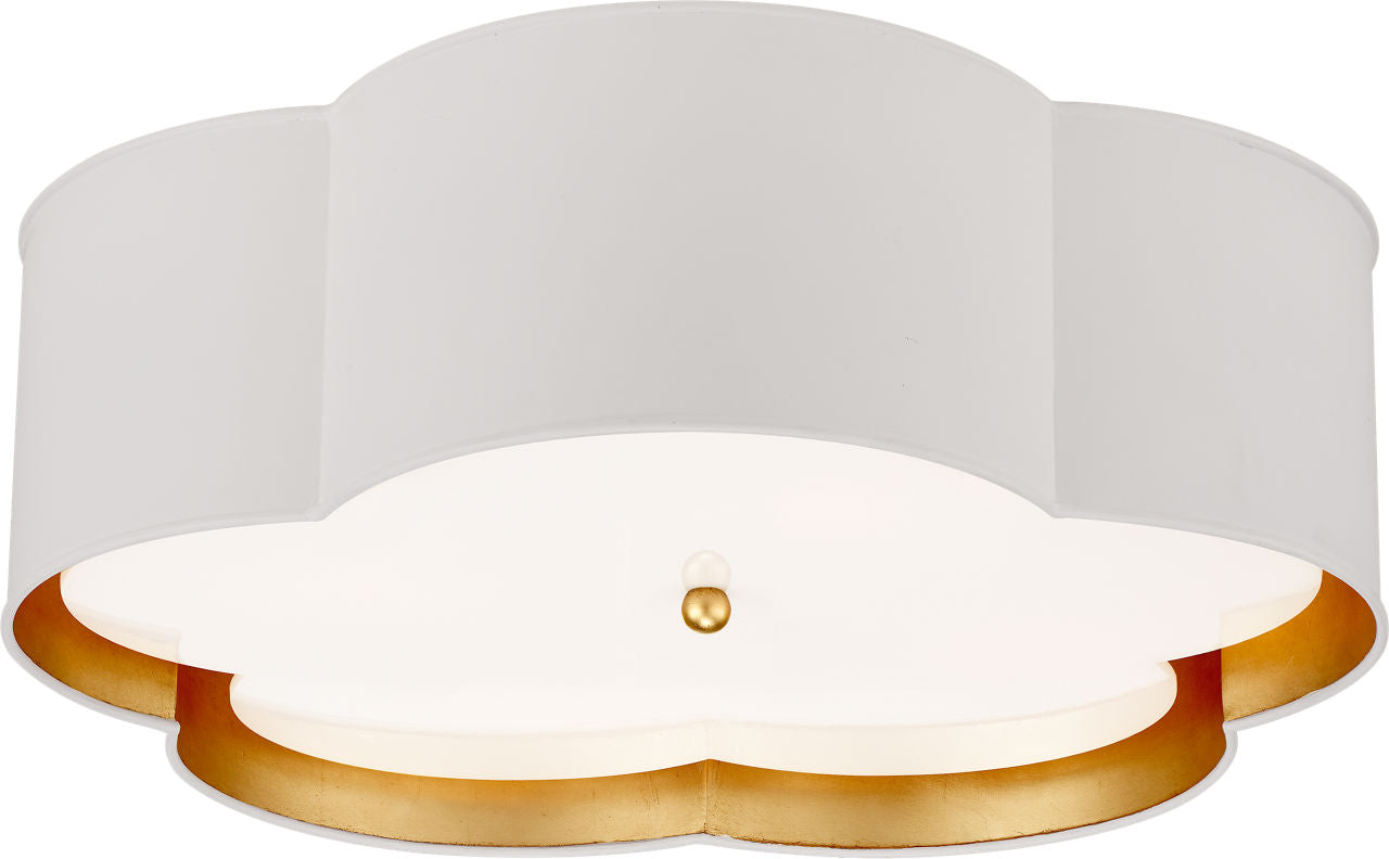 Bryce Large Flower Flush Mount | White and Gild | Frosted Acrylic