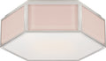 Bradford Small Hexagonal Flush Mount | Blush and Polished Nickel | Frosted Glass