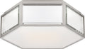 Bradford Small Hexagonal Flush Mount | Mirror and Polished Nickel | Frosted Glass