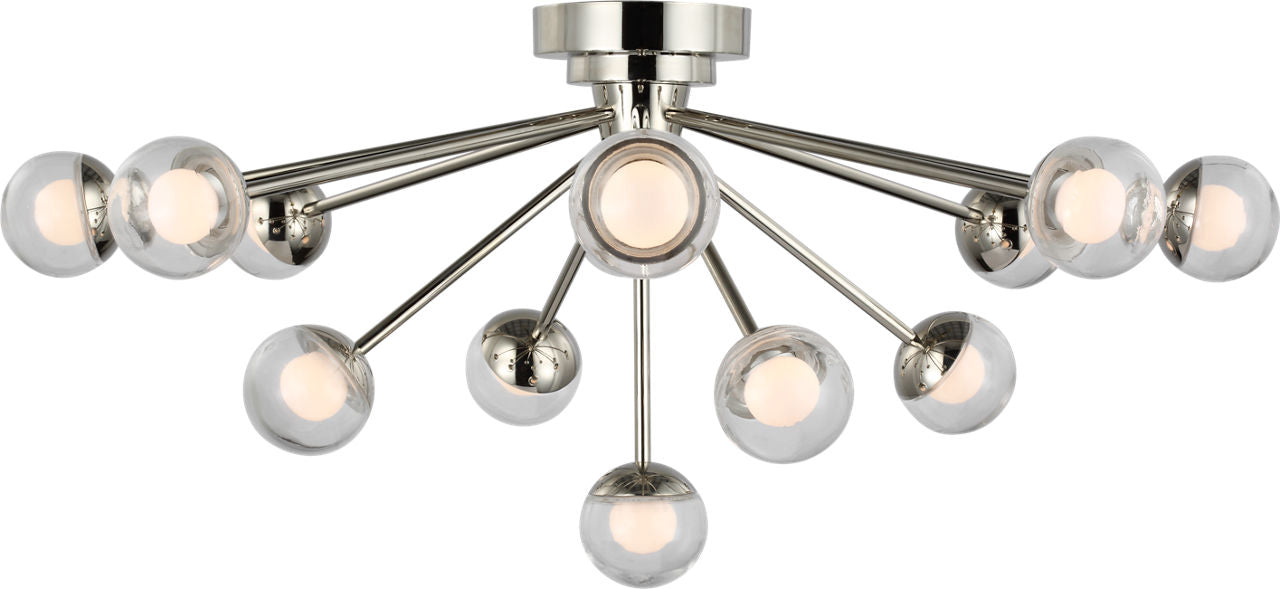 Alloway 30" Flush Mount | Polished Nickel | Clear Glass
