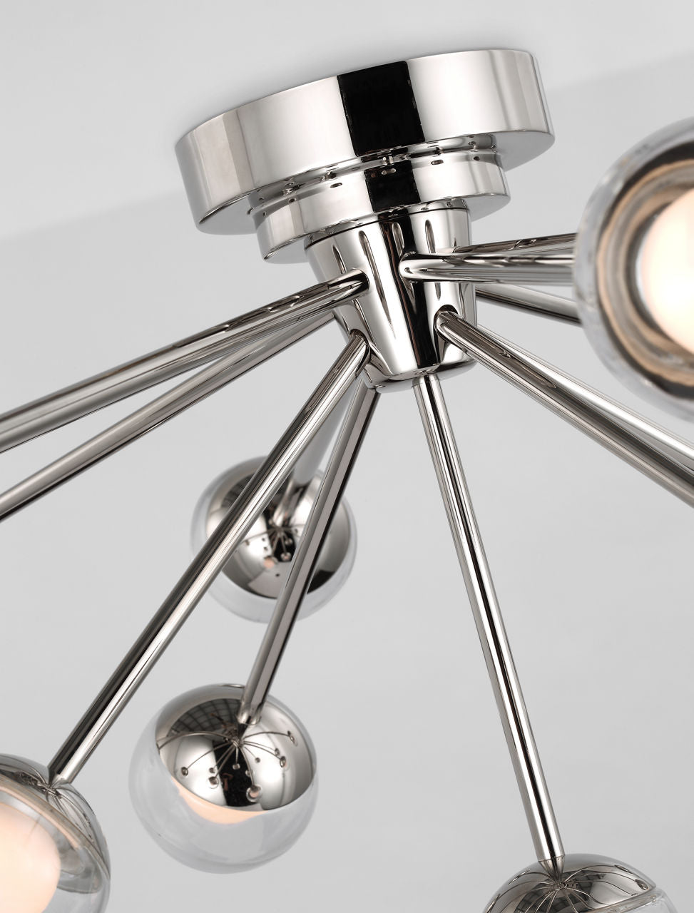 Alloway 30" Flush Mount | Polished Nickel | Clear Glass