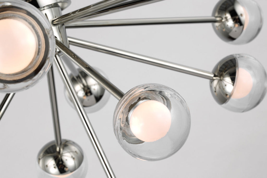 Alloway 30" Flush Mount | Polished Nickel | Clear Glass