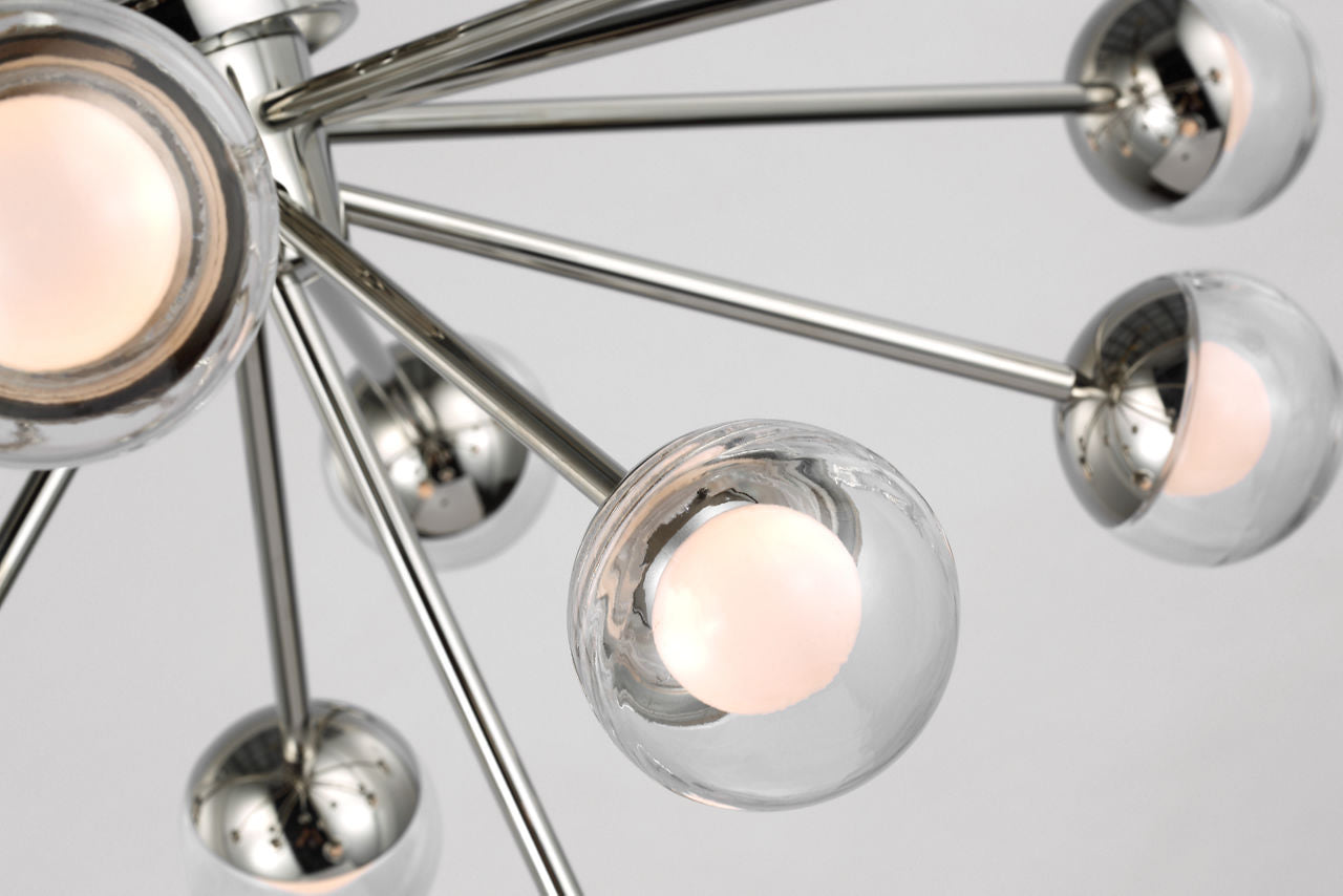 Alloway 30" Flush Mount | Polished Nickel | Clear Glass
