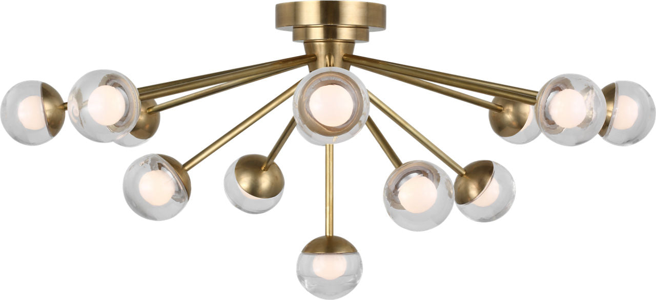 Alloway 30" Flush Mount | Soft Brass | Clear Glass