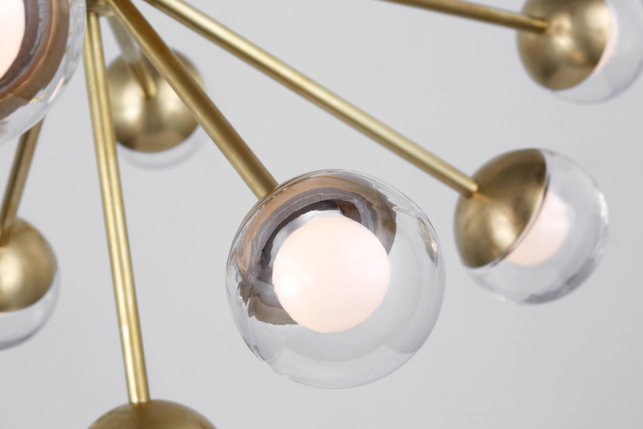 Alloway 30" Flush Mount | Soft Brass | Clear Glass