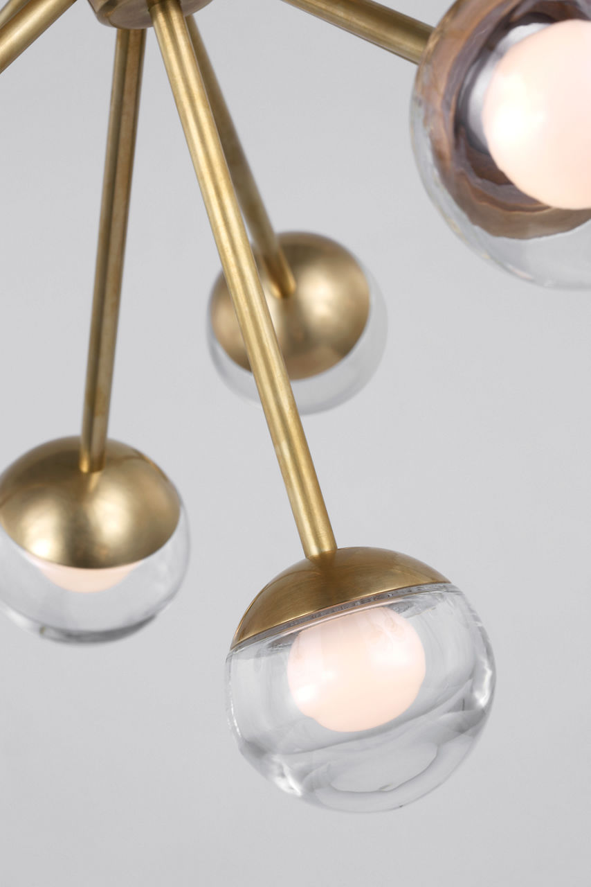 Alloway 30" Flush Mount | Soft Brass | Clear Glass