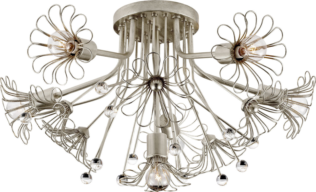 Keaton Bouquet Flush Mount | Burnished Silver Leaf