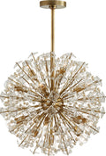 Dickinson Medium Chandelier | Soft Brass | Clear Glass and Cream Pearls