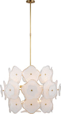 Leighton Large Barrel Chandelier | Soft Brass | Cream Tinted Glass