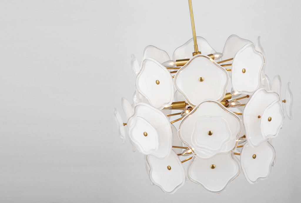 Leighton Large Barrel Chandelier | Soft Brass | Cream Tinted Glass