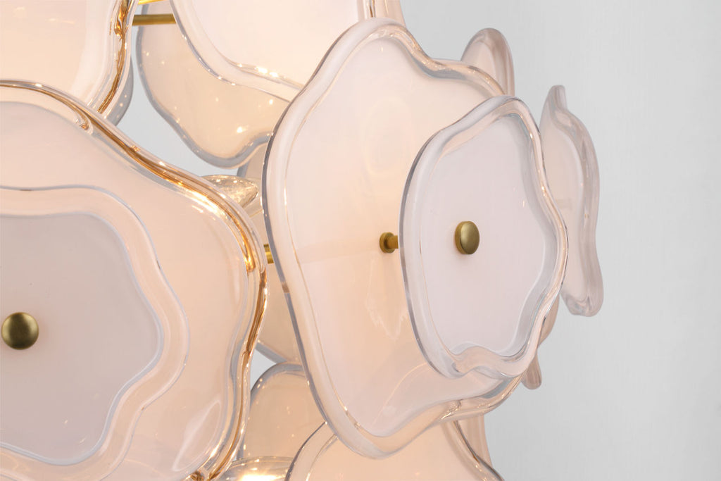 Leighton Large Barrel Chandelier | Soft Brass | Cream Tinted Glass