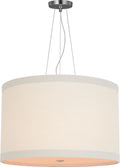 Walker Medium Hanging Shade | Burnished Silver Leaf | Cream Linen Shade