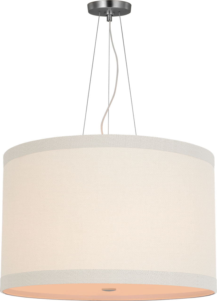 Walker Medium Hanging Shade | Burnished Silver Leaf | Cream Linen Shade