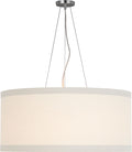 Walker Large Hanging Shade | Burnished Silver Leaf | Cream Linen Shade