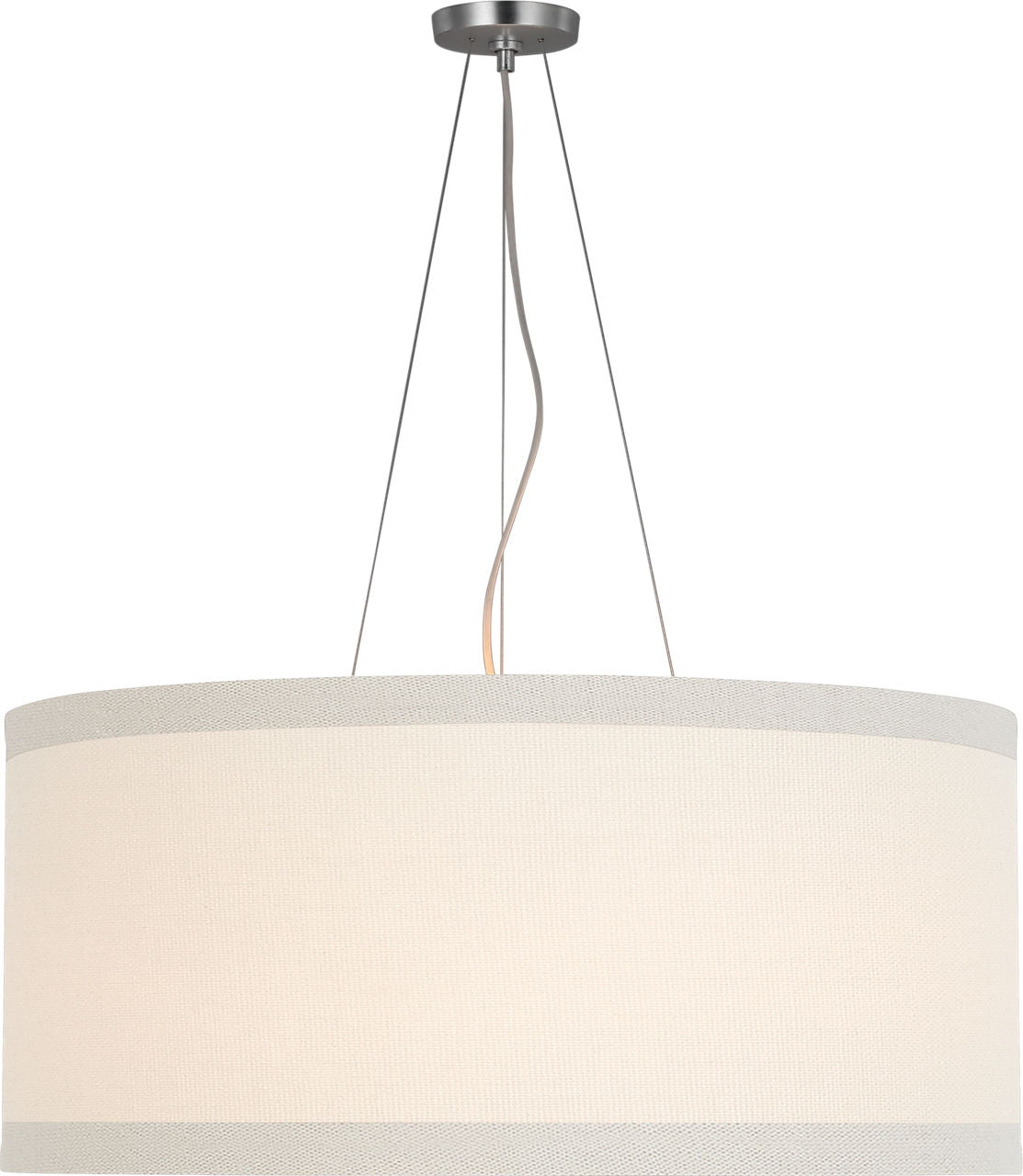 Walker Large Hanging Shade | Burnished Silver Leaf | Cream Linen Shade
