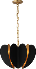 Danes Small Chandelier | Matte Black and Gild