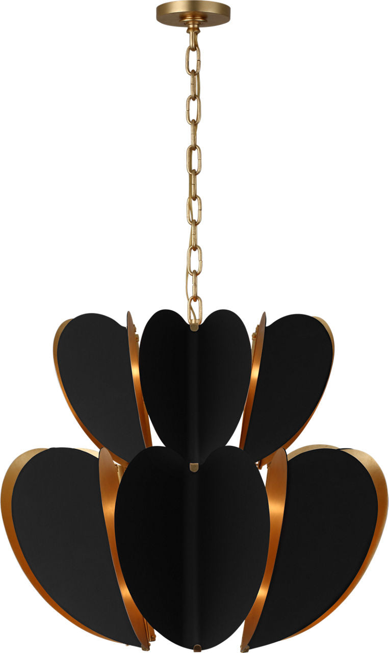 Danes Two Tier Chandelier | Matte Black and Gild