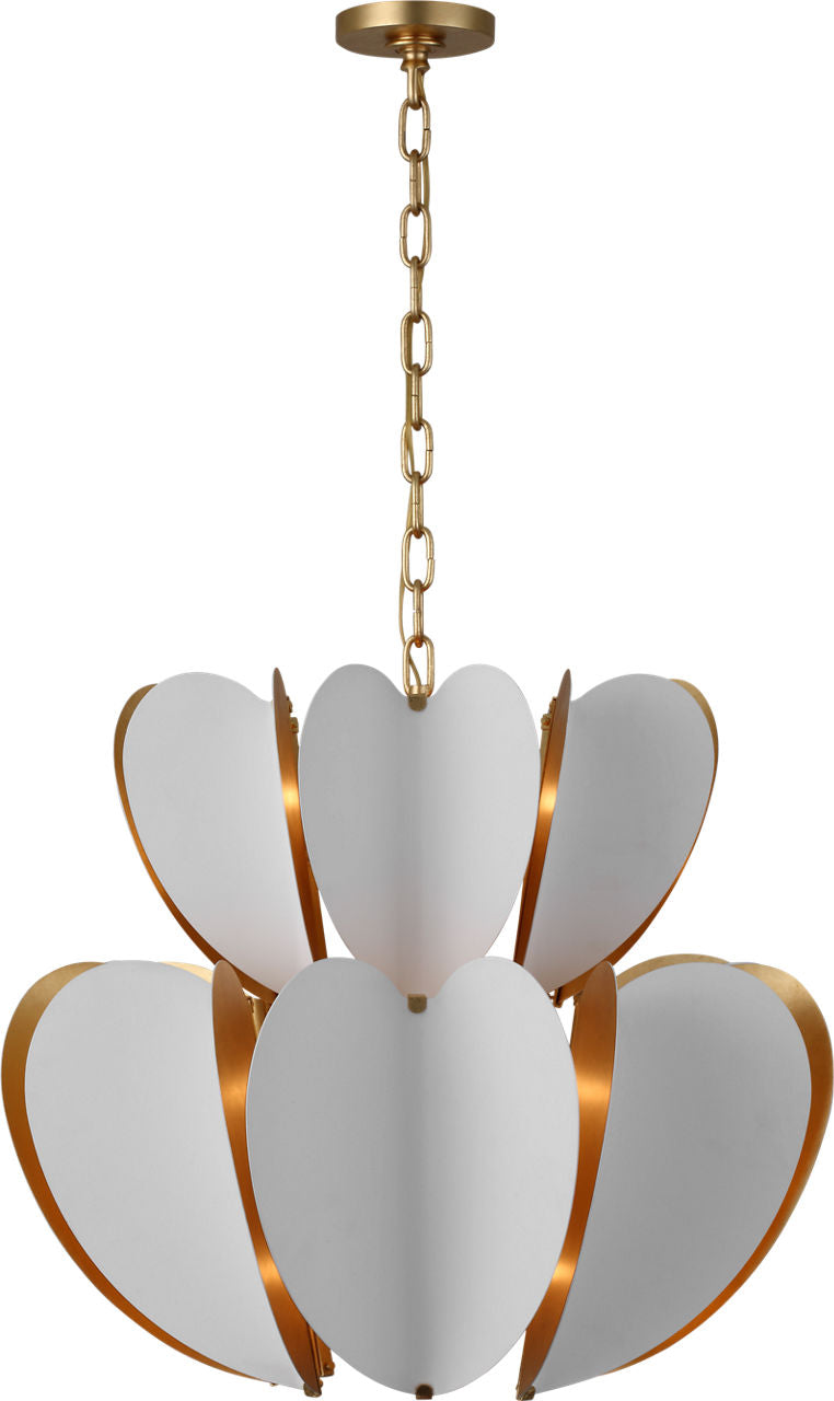 Danes Two Tier Chandelier | Matte White and Gild