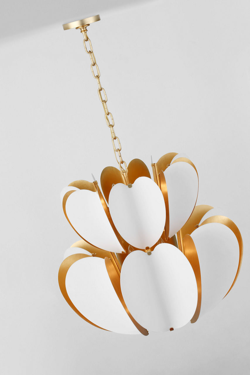Danes Two Tier Chandelier | Matte White and Gild