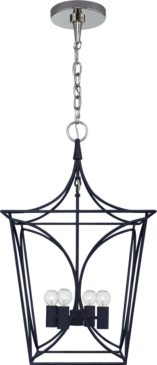 Cavanagh Small Lantern | French Navy and Polished Nickel