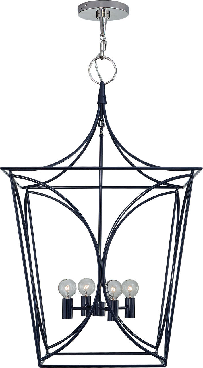 Cavanagh Medium Lantern | French Navy and Polished Nickel