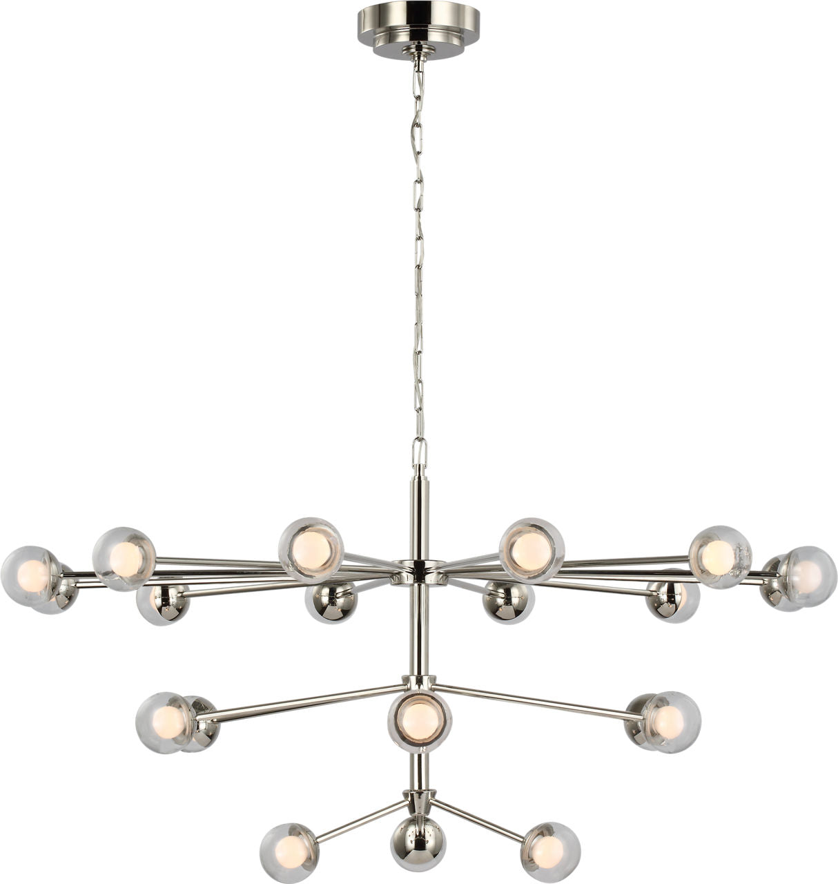 Alloway Large Chandelier | Polished Nickel | Clear Glass