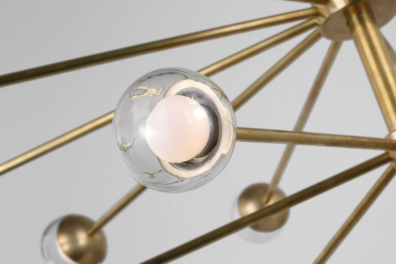Alloway Large Chandelier | Soft Brass | Clear Glass