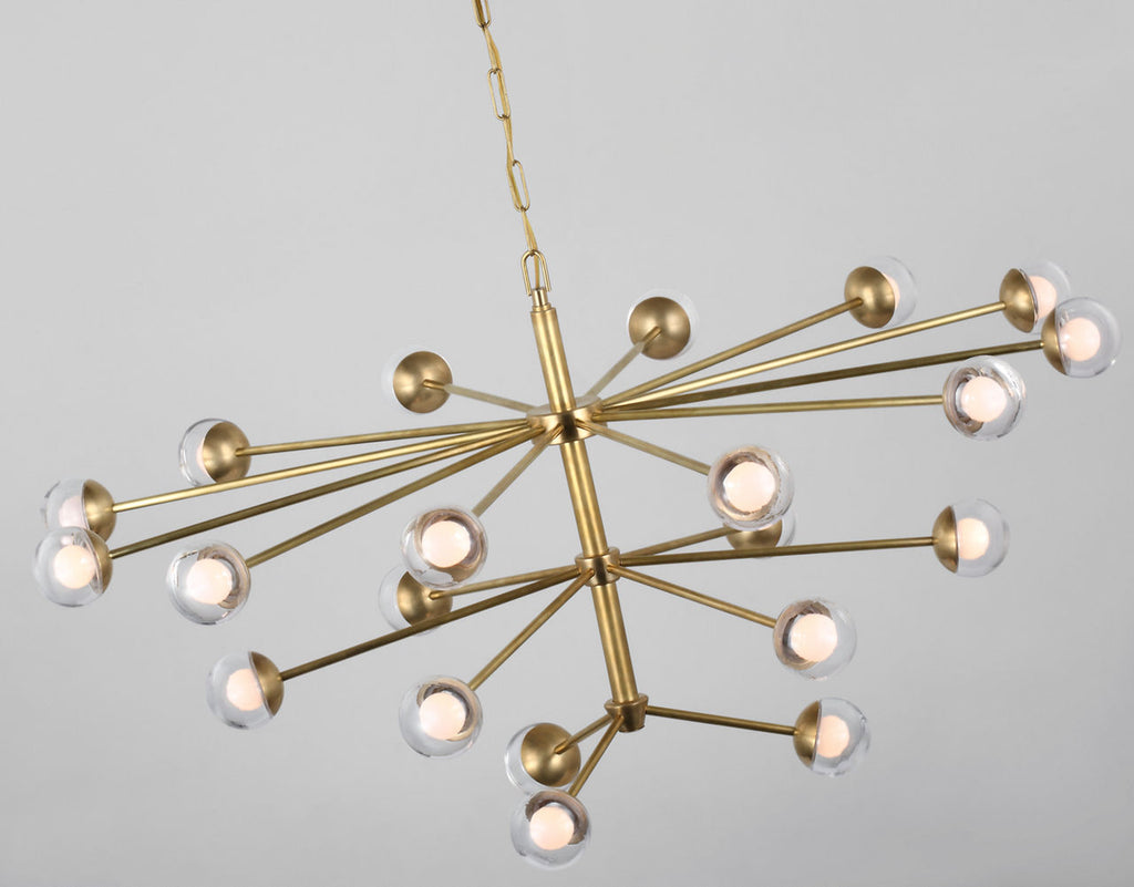 Alloway Large Chandelier | Soft Brass | Clear Glass