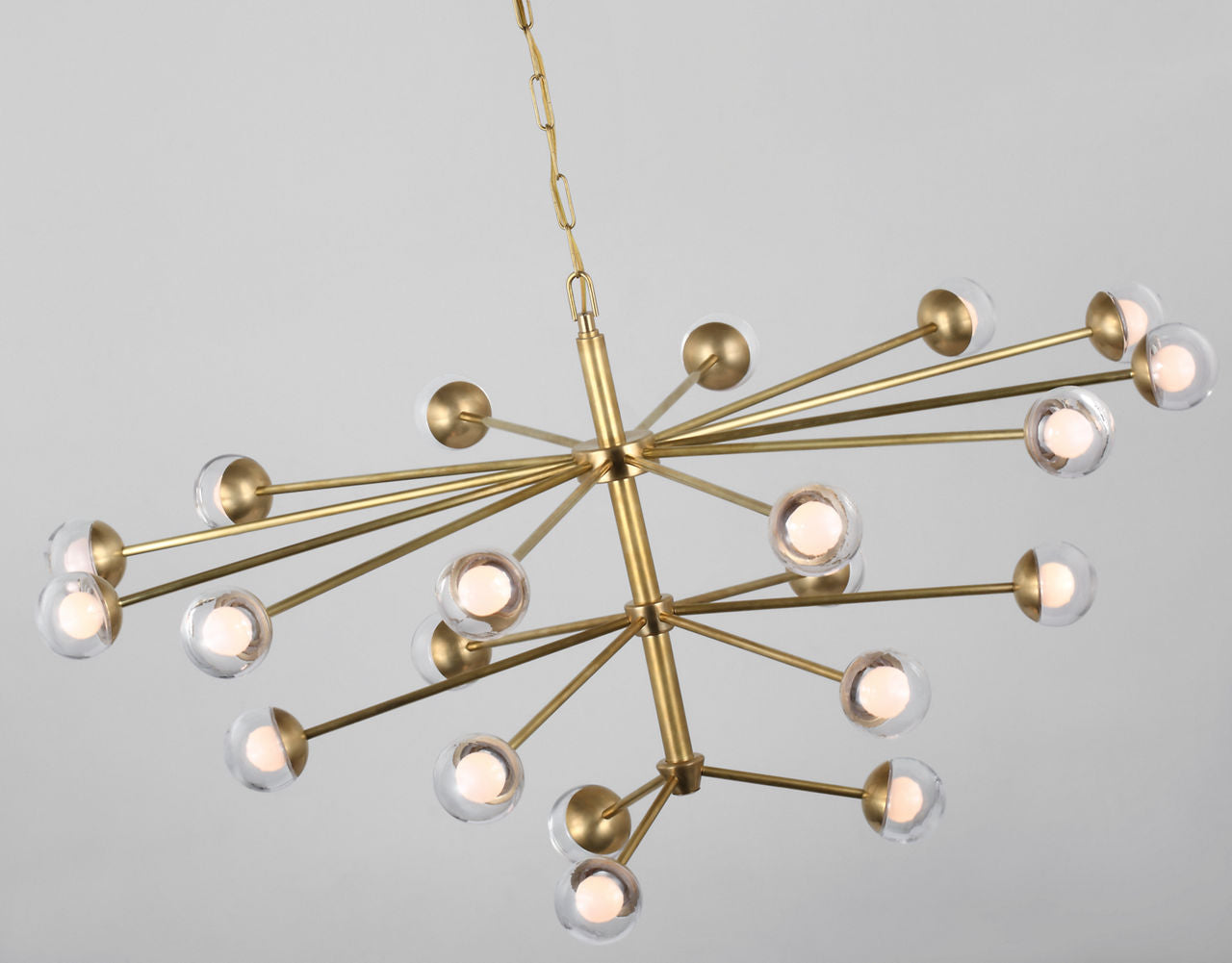 Alloway Large Chandelier | Soft Brass | Clear Glass