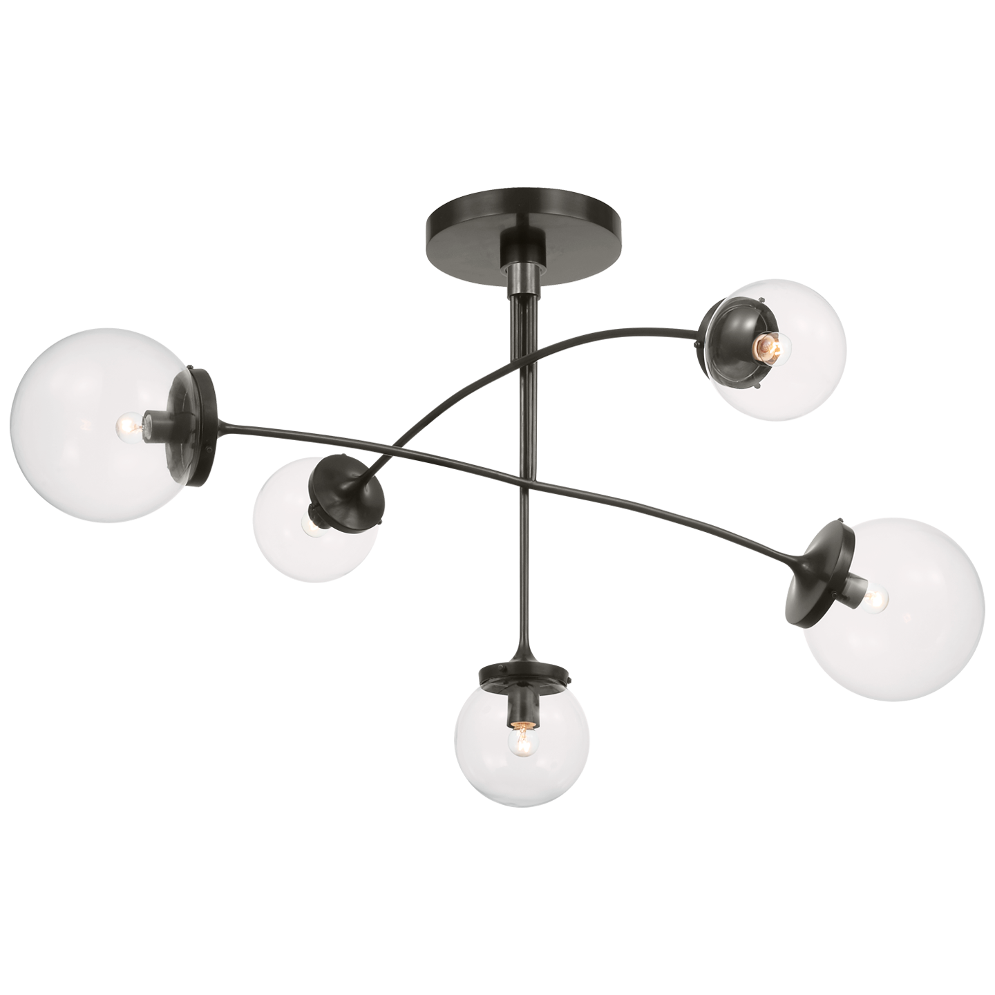 Prescott Medium Mobile Chandelier | Bronze | Clear Glass