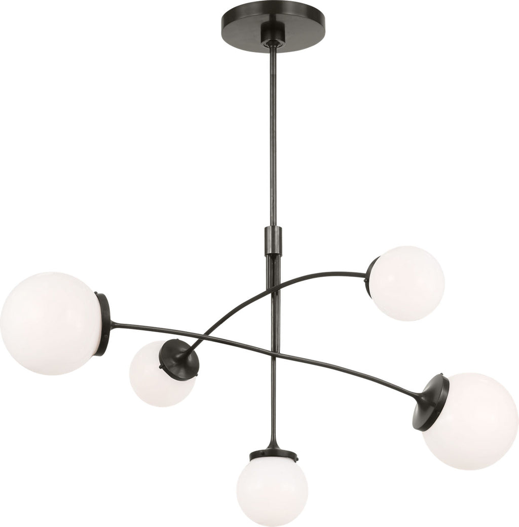 Prescott Medium Mobile Chandelier | Bronze | White Glass