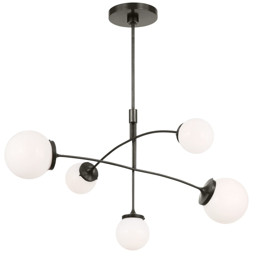 Prescott Medium Mobile Chandelier | Bronze | White Glass