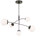 Prescott Medium Mobile Chandelier | Bronze | White Glass
