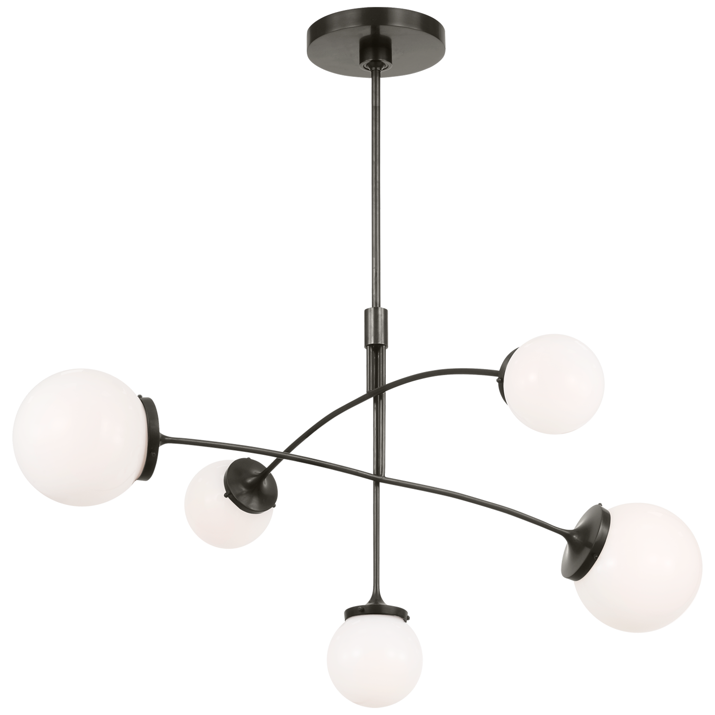 Prescott Medium Mobile Chandelier | Bronze | White Glass