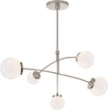 Prescott Medium Mobile Chandelier | Polished Nickel | White Glass