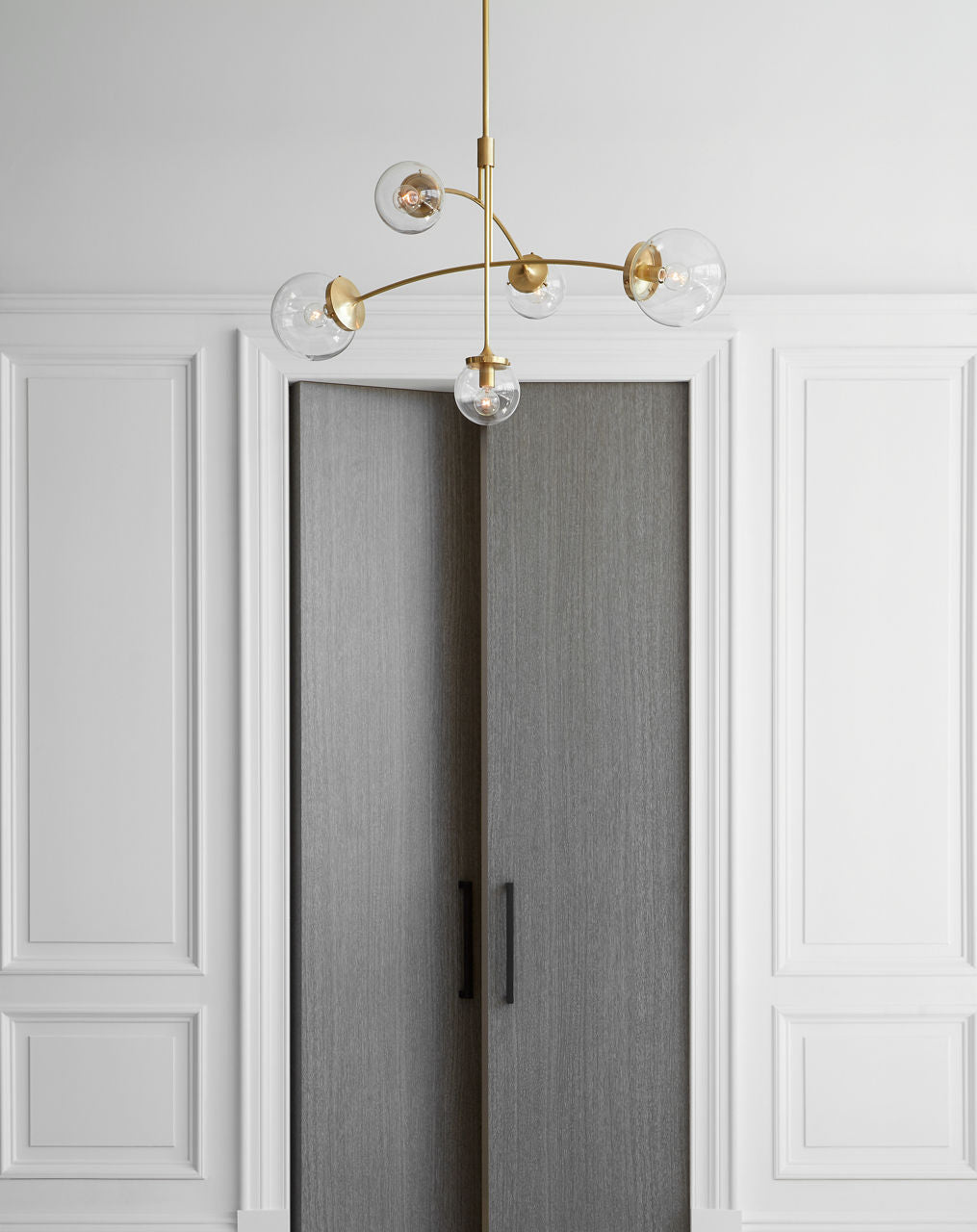 Prescott Medium Mobile Chandelier | Soft Brass | Clear Glass