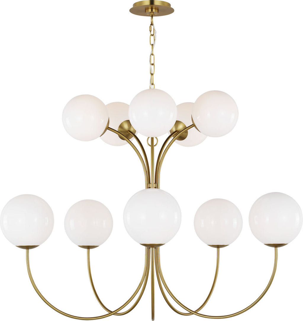 Noemie Large Chandelier Burnished Brass