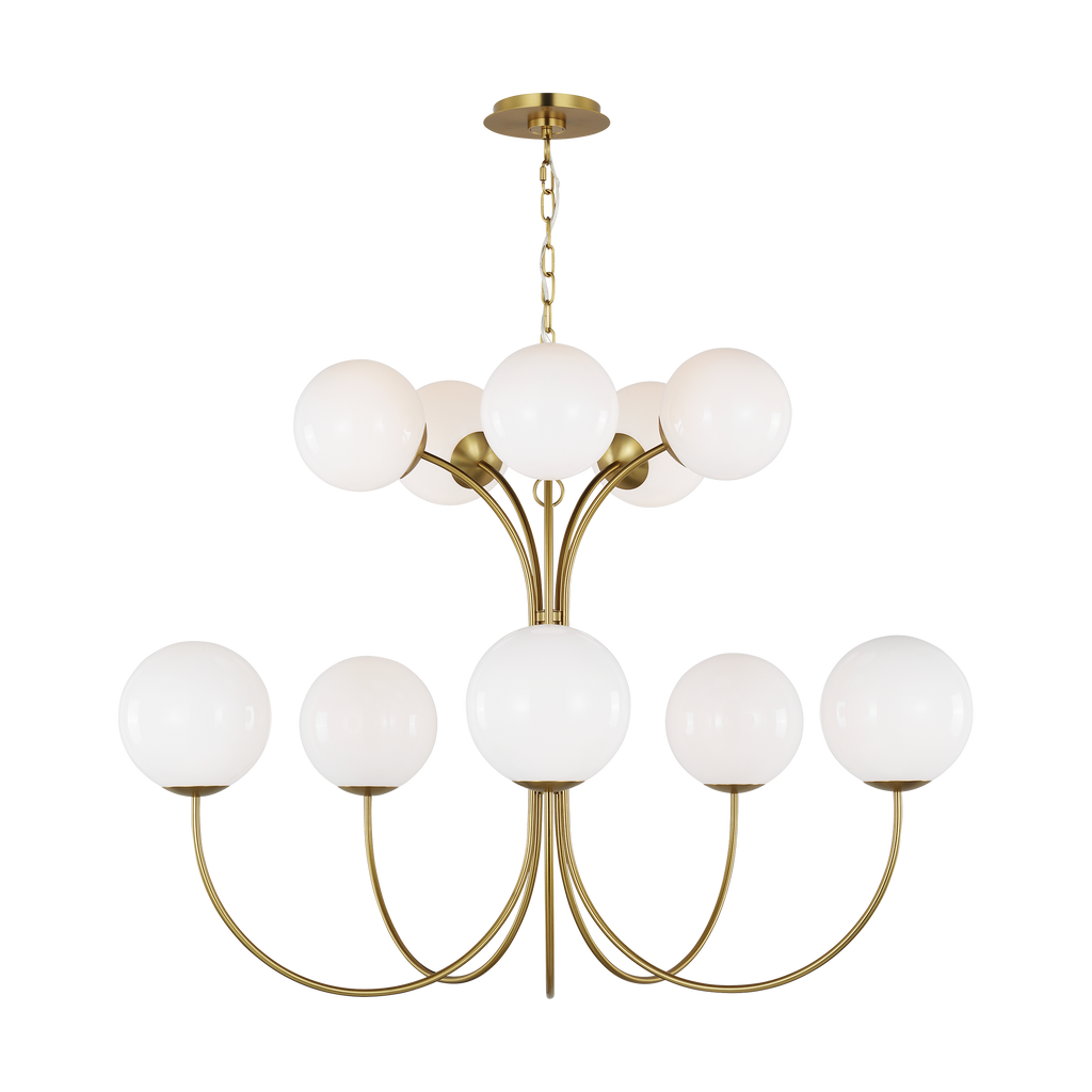 Noemie Large Chandelier Burnished Brass