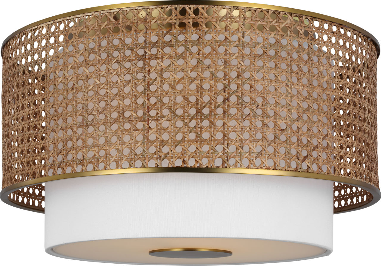 Sawyer Flush Mount Blonde Rattan