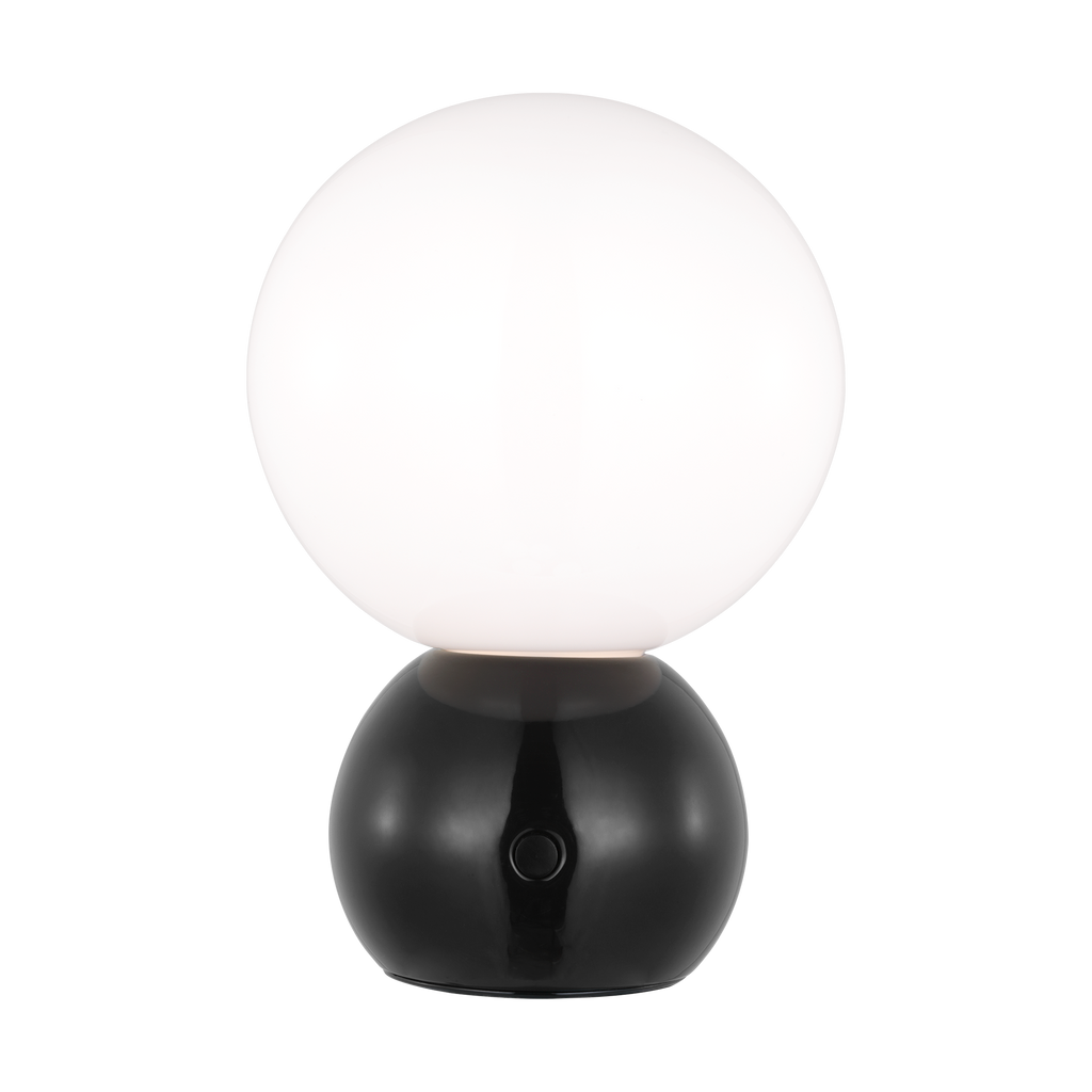 Suki Rechargeable Mini Table Lamp Gloss Black Bulbs Inc
