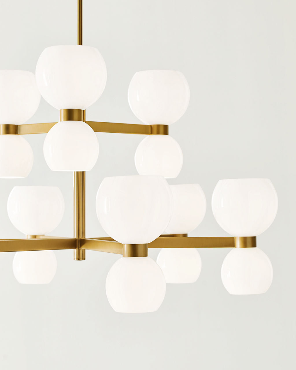 Londyn Medium Chandelier Burnished Brass | Milk White Glass