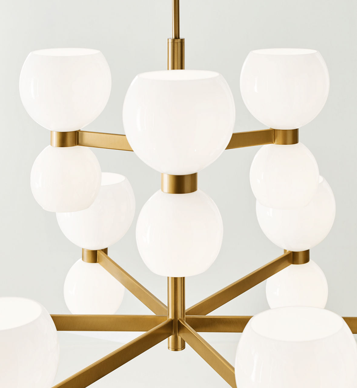 Londyn Medium Chandelier Burnished Brass | Milk White Glass