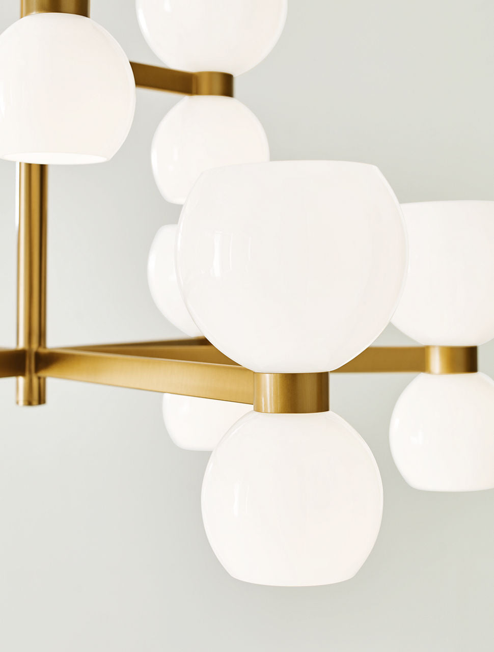 Londyn Medium Chandelier Burnished Brass | Milk White Glass