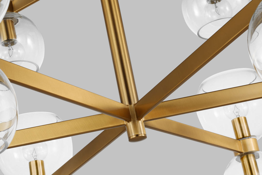 Londyn Medium Chandelier Burnished Brass | Clear Glass
